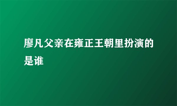 廖凡父亲在雍正王朝里扮演的是谁