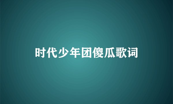 时代少年团傻瓜歌词