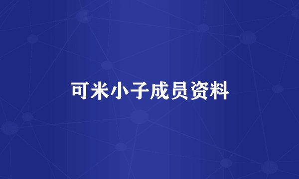 可米小子成员资料