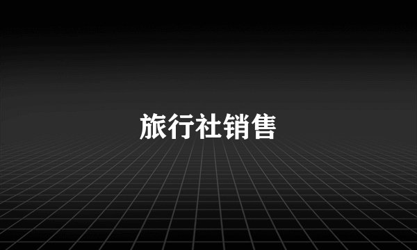 旅行社销售