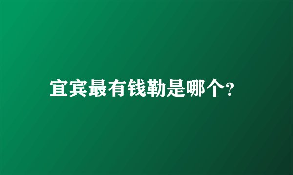 宜宾最有钱勒是哪个？