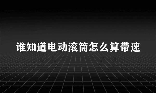 谁知道电动滚筒怎么算带速