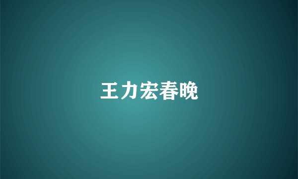 王力宏春晚