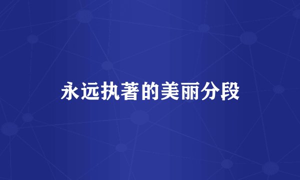 永远执著的美丽分段
