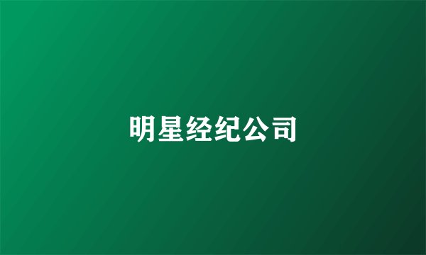 明星经纪公司