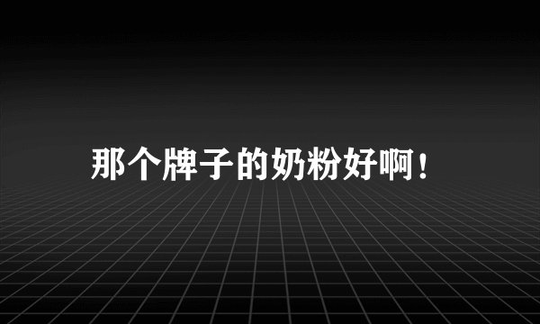 那个牌子的奶粉好啊！