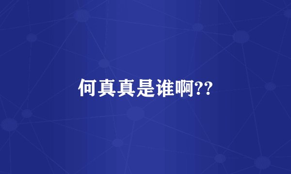 何真真是谁啊??