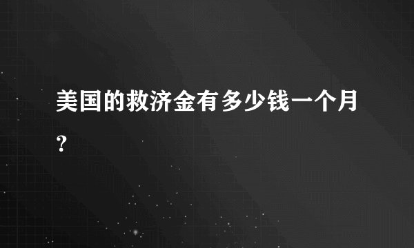 美国的救济金有多少钱一个月？