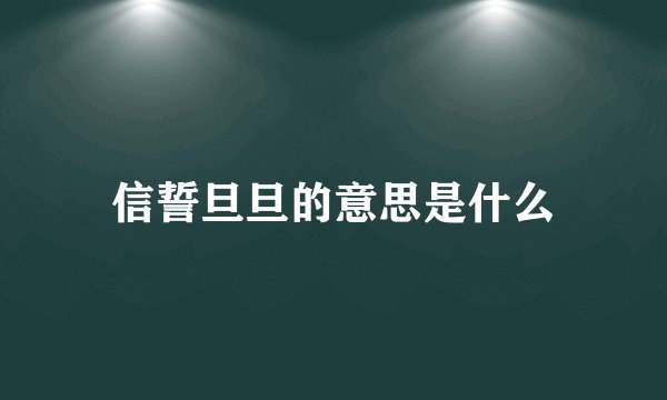 信誓旦旦的意思是什么