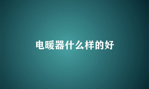 电暖器什么样的好