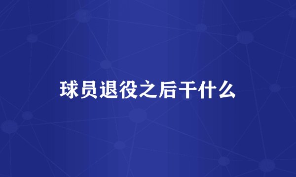 球员退役之后干什么