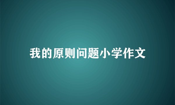 我的原则问题小学作文