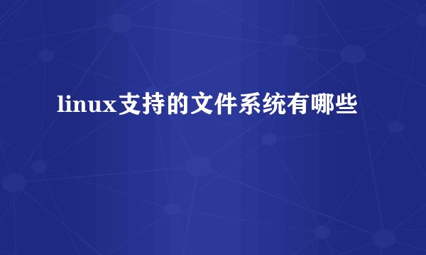 linux支持的文件系统有哪些