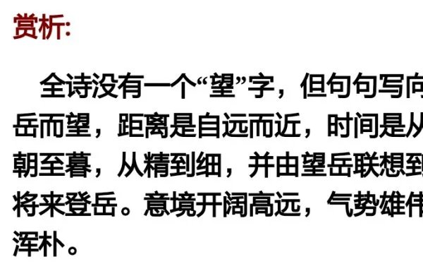 《望岳》赏析，见解
