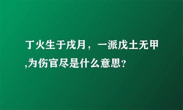 丁火生于戌月，一派戊土无甲,为伤官尽是什么意思？