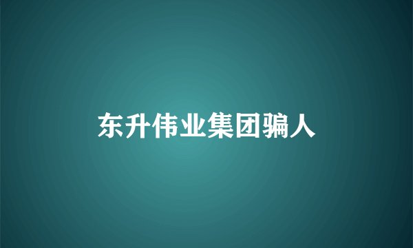 东升伟业集团骗人