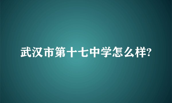 武汉市第十七中学怎么样?