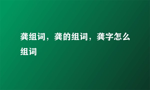 龚组词，龚的组词，龚字怎么组词