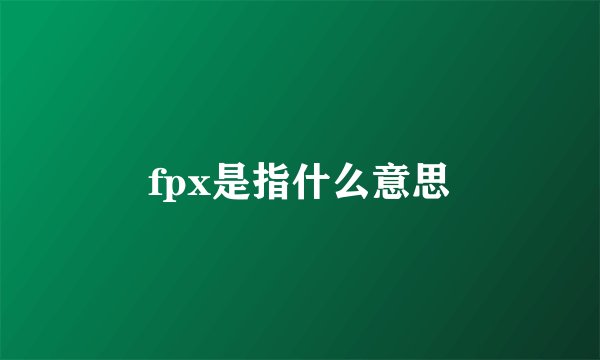 fpx是指什么意思