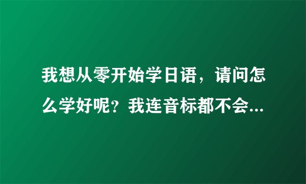 我想从零开始学日语，请问怎么学好呢？我连音标都不会！请赐教！