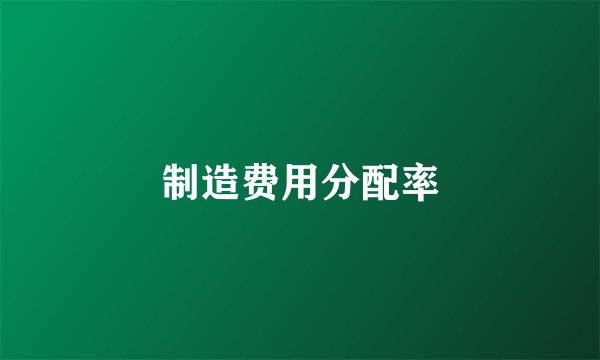 制造费用分配率