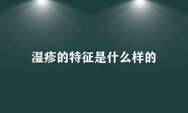 湿疹的特征是什么样的