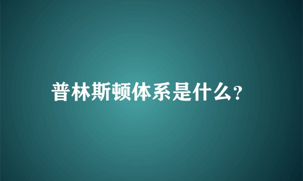 普林斯顿体系是什么？