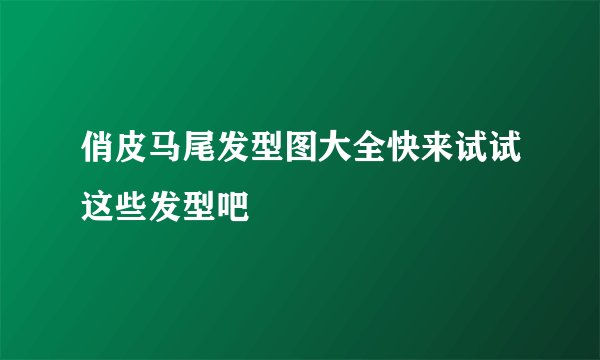 俏皮马尾发型图大全快来试试这些发型吧