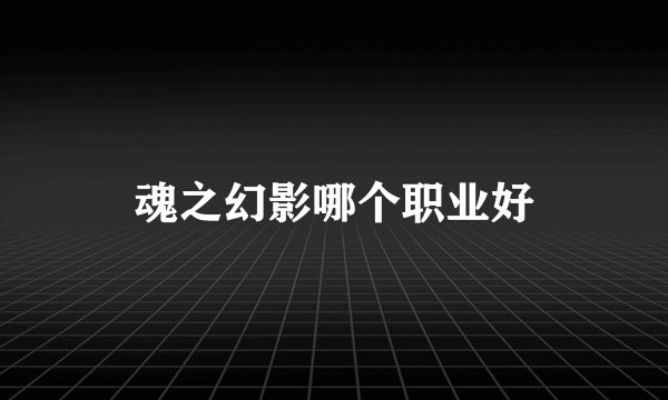 魂之幻影哪个职业好