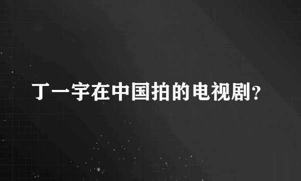 丁一宇在中国拍的电视剧?