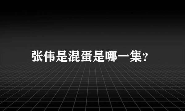 张伟是混蛋是哪一集？