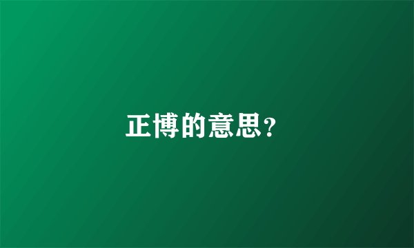正博的意思？