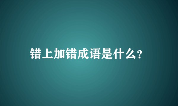 错上加错成语是什么？