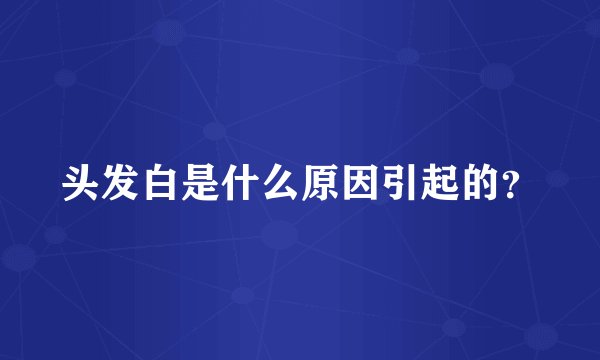 头发白是什么原因引起的？