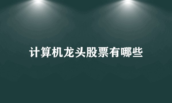 计算机龙头股票有哪些
