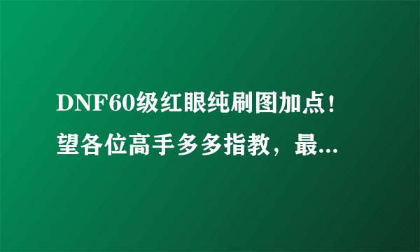 DNF60级红眼纯刷图加点!望各位高手多多指教,最好说出加点的理由!谢谢!