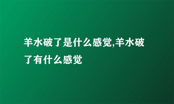 羊水破了是什么感觉,羊水破了有什么感觉
