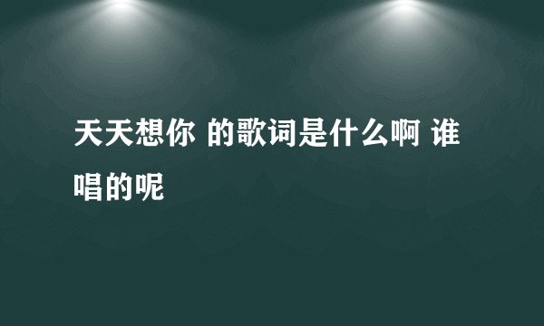 天天想你 的歌词是什么啊 谁唱的呢