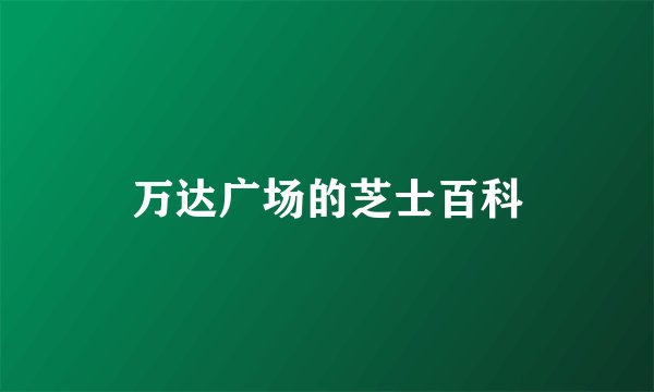万达广场的芝士百科