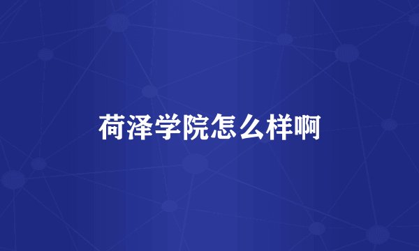 荷泽学院怎么样啊