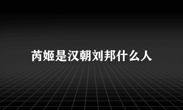 芮姬是汉朝刘邦什么人