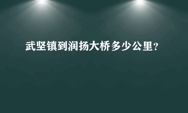 武坚镇到润扬大桥多少公里？