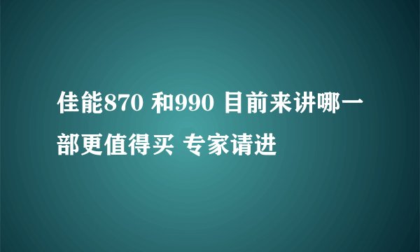 佳能870 和990 目前来讲哪一部更值得买 专家请进