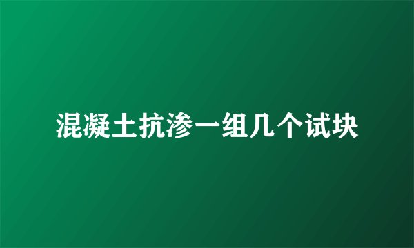混凝土抗渗一组几个试块