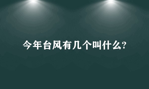 今年台风有几个叫什么?