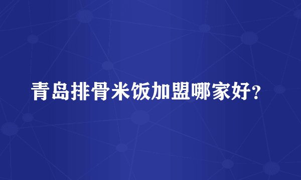 青岛排骨米饭加盟哪家好？