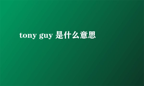 tony guy 是什么意思
