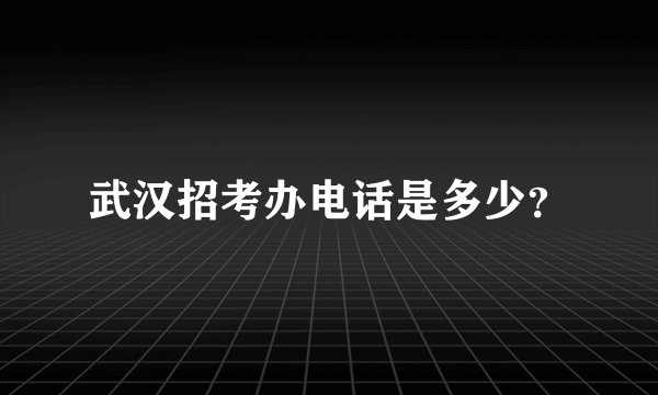 武汉招考办电话是多少?