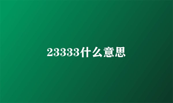 23333什么意思