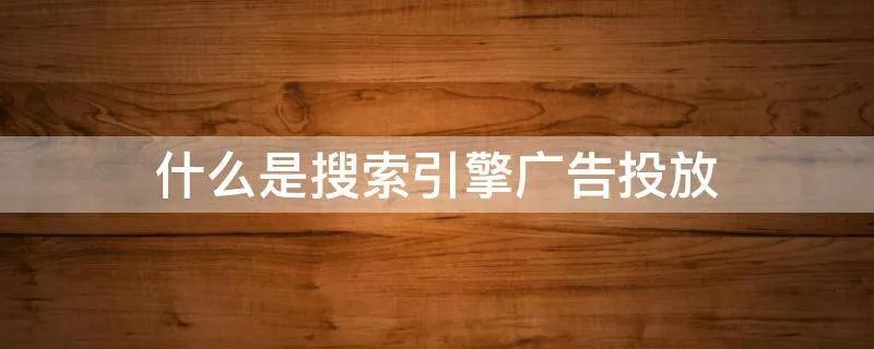 什么是搜索引擎广告投放